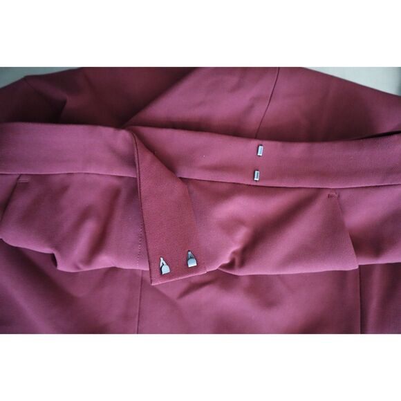 Express Editor 07660601 Women's Sz 4 Maroon High Waisted Midi Pencil Skirt - Picture 7 of 8